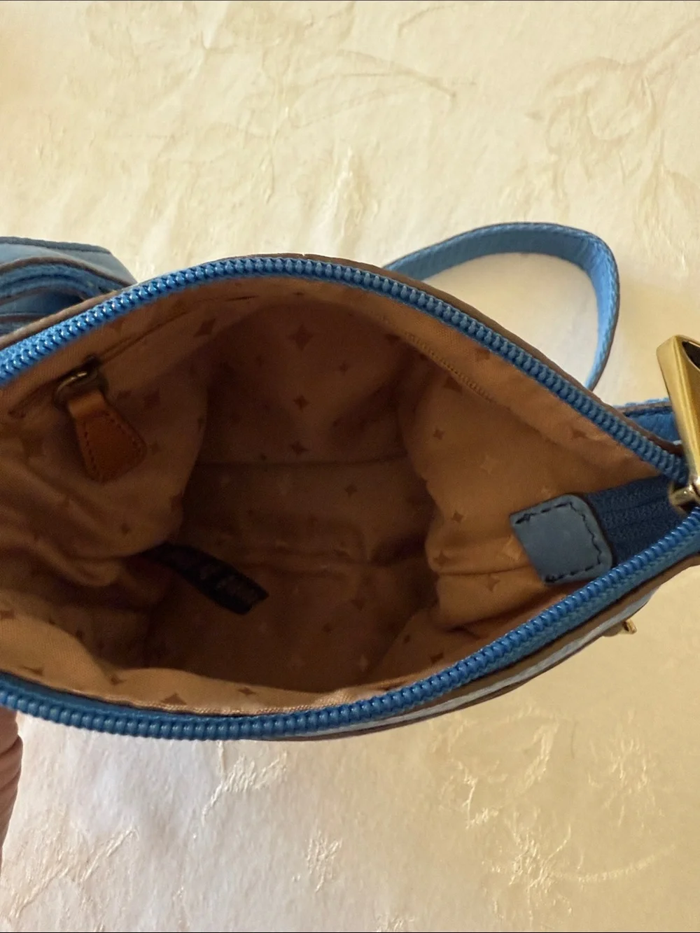 Fossil Leather Explorer Mini Crossbody Bag Medium Blue